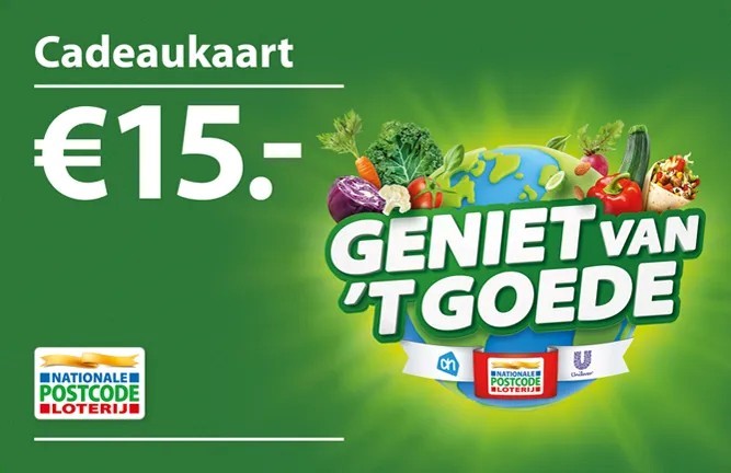 Cadeaukaart Postcodeloterij voor de Voedselbank